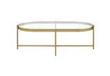 Acme - Charrot Coffee Table 82305 Clear Glass Top & Gold Finish