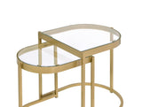 Acme - Timbul Nesting Table Set 82340 Clear Glass & Gold Finish