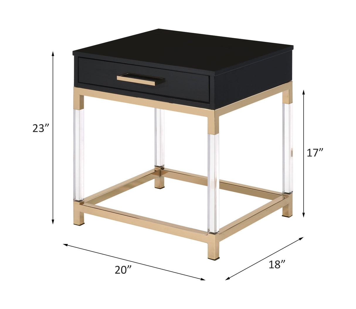 Adiel End Table 82347 Black & Gold Finish | Acme - 82347 - Home Elegance USA - 4