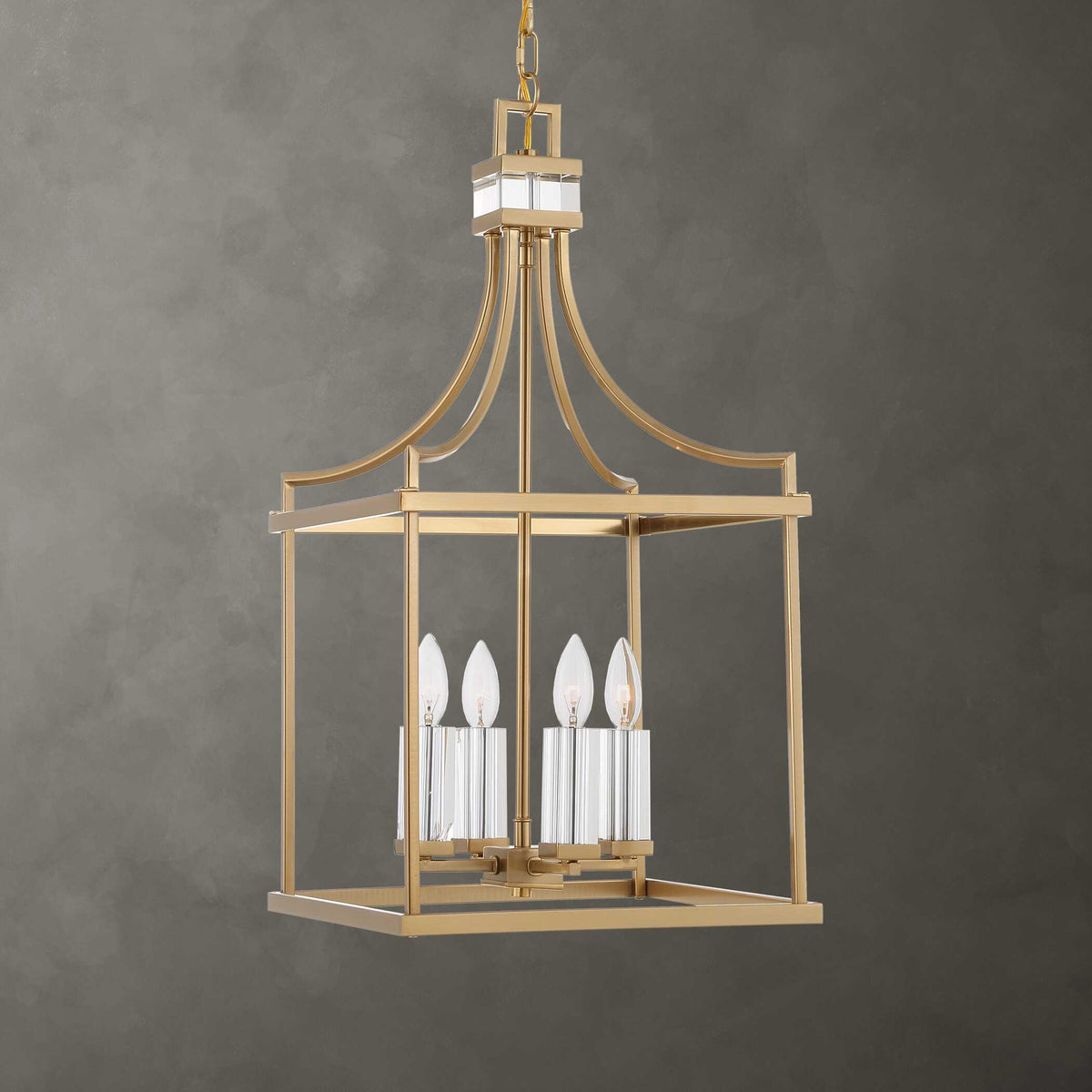 Montreal 4 Light Brass Lantern Pendant - Gold by Uttermost - View 2