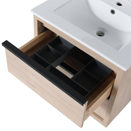 24" Bathroom Vanity with 2 Soft Close drawers, White Ceramic Basin - BVA02524PLO - G - BL9060B(W1286S00034) - W999S00071 - image - 16