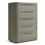 Lois - Modern Beige Shagreen + Brass Chest - View Image 1