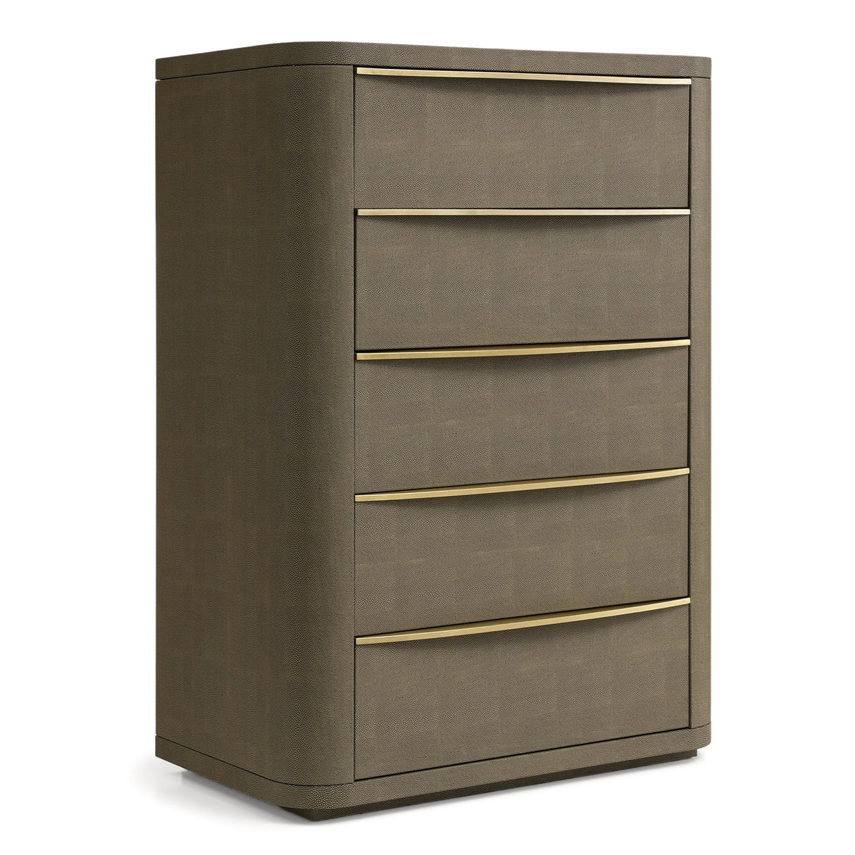 Lois - Modern Beige Shagreen + Brass Chest - View Image 1