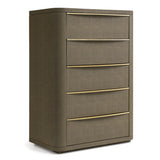 Lois - Modern Beige Shagreen + Brass Chest - View Image 1