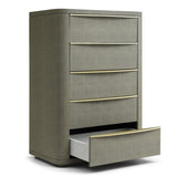 Lois - Modern Beige Shagreen + Brass Chest - View Image 1