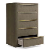 Lois - Modern Beige Shagreen + Brass Chest - View Image 1