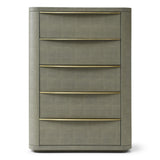 Lois - Modern Beige Shagreen + Brass Chest - View Image 1