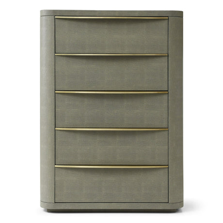 Lois - Modern Beige Shagreen + Brass Chest - View Image 1