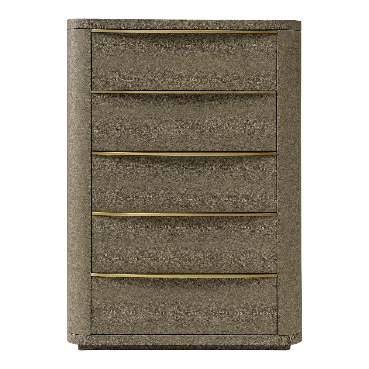 Lois - Modern Beige Shagreen + Brass Chest - View Image 1