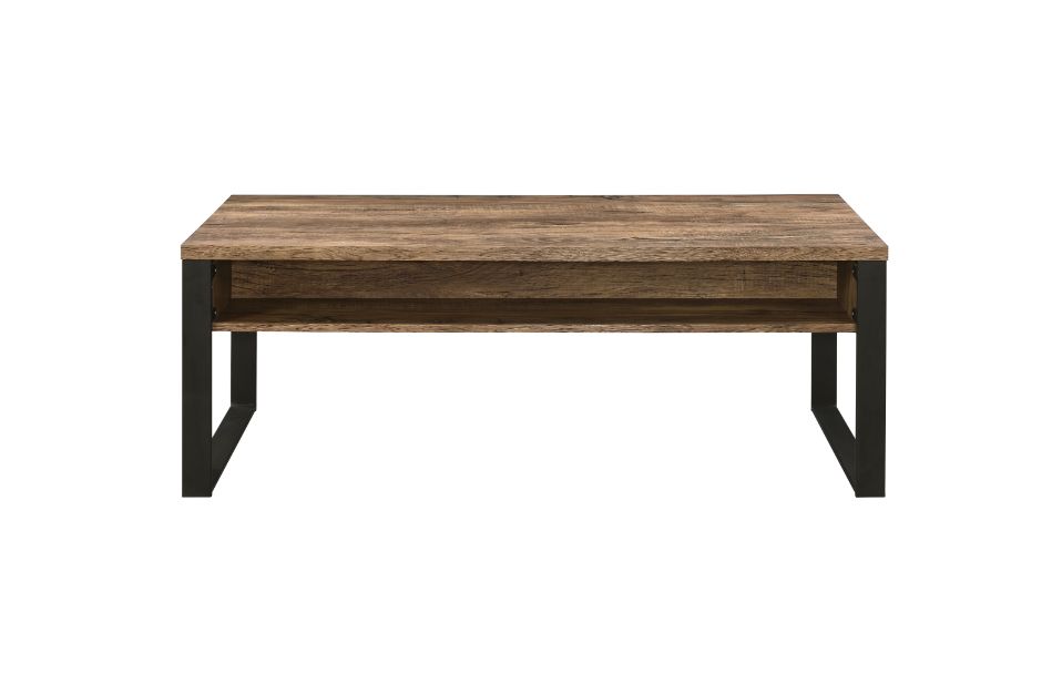 Aflo Coffee Table 82470 Weathered Oak & Black Finish | Acme - 82470 - Home Elegance USA - 3