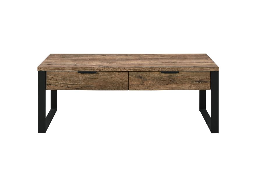 Aflo Coffee Table 82470 Weathered Oak & Black Finish | Acme - 82470 - Home Elegance USA - 5