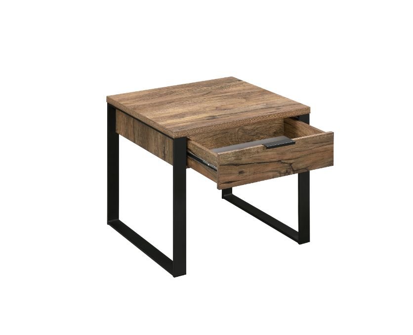 Aflo End Table 82472 Weathered Oak & Black Finish | Acme - 82472 - Home Elegance USA - 2