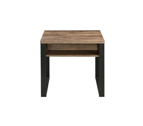 Aflo End Table 82472 Weathered Oak & Black Finish | Acme - 82472 - Home Elegance USA - 3