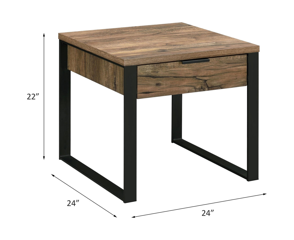 Aflo End Table 82472 Weathered Oak & Black Finish | Acme - 82472 - Home Elegance USA - 5