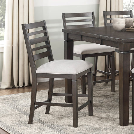 Classic 7pc Counter Height Dining Dark Espresso Finish Extendable Table and Chairs Set Upholstered Seat Wooden Dining Furniture - sold by Home Elegance USA