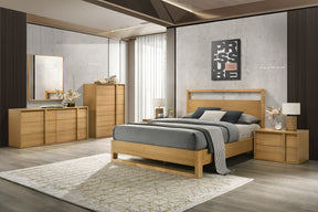 Eastern King Berlin - Modern Natural Oak Bedroom Set - View Image 1