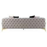 Clarice - Transitional Light Beige Velvet Sofa - View Image 1