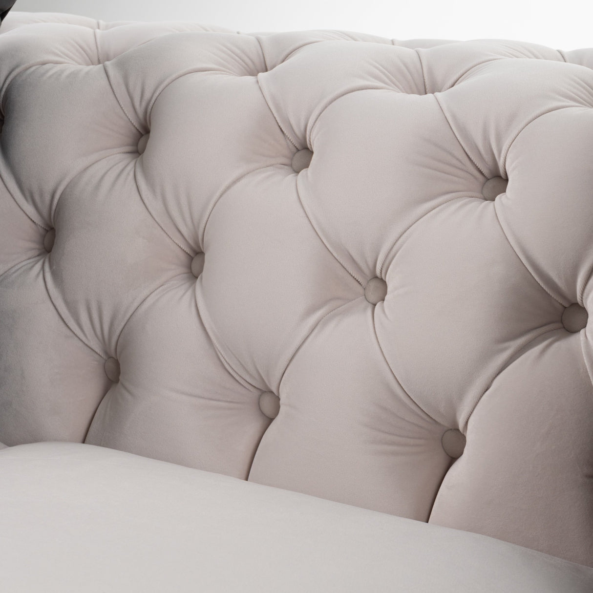 Clarice - Transitional Light Beige Velvet Sofa - View Image 1
