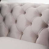 Clarice - Transitional Light Beige Velvet Sofa - View Image 1