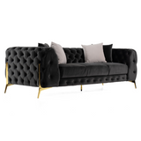 Clarice - Transitional Black Velvet Sofa - View Image 1