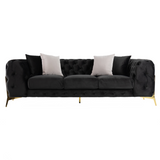 Clarice - Transitional Black Velvet Sofa - View Image 1