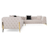 Clarice - Transitional Light Beige Velvet Sectional Sofa - View Image 1