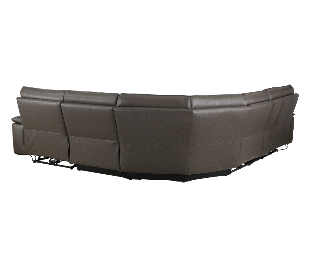 Moroni 6-Piece Modular Power Reclining Sectional With Power Headrests In Dark Brown 8259Rfdb*6Scpwh | Homelegance