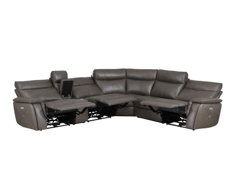 Moroni 6-Piece Modular Power Reclining Sectional With Power Headrests In Dark Brown 8259Rfdb*6Scpwh | Homelegance - sold by Home Elegance USA