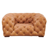 Dexter - Transitional Camel Full Italian Leather Lounge Chair - View Image 1