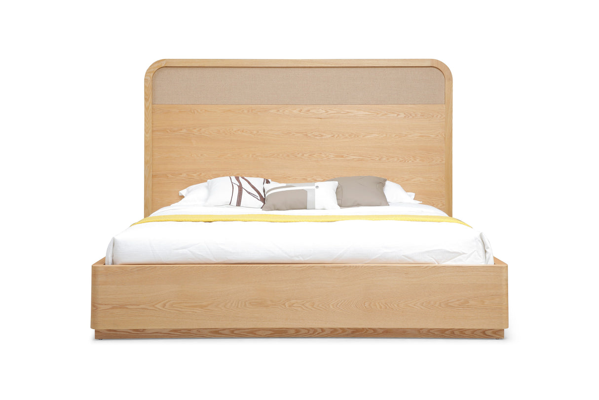 Eastern King Gavin - Modern Natural Ash + Rattan Bed - View Image 1
