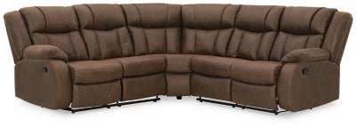 Ashley Walnut Trail Boys 82703S2 2 - Piece Reclining Sectional - Faux Leather | Home Elegance USA