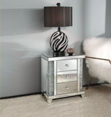 Acme - Noralie Accent Table 82779 Mirrored & Faux Diamonds