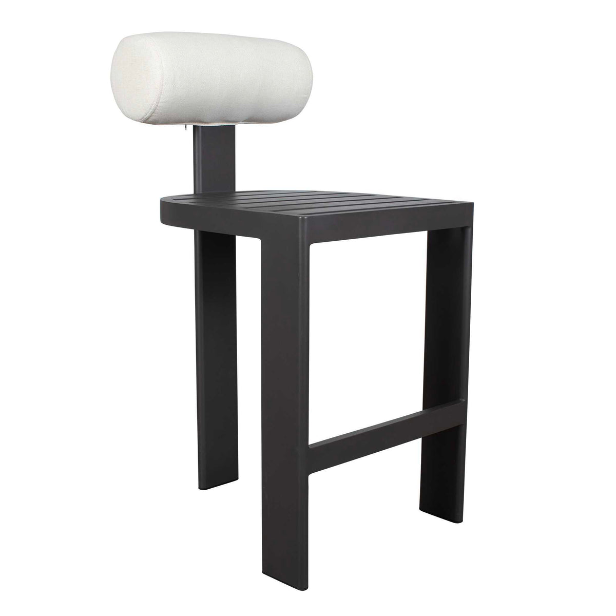 Bolster Back Outdoor Bar Stool - White / Black by Uttermost - View 6