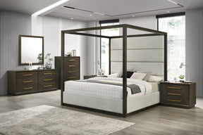 Eastern King Manhattan - Contemporary Canopy Cherry Bedroom Set - View Image 1