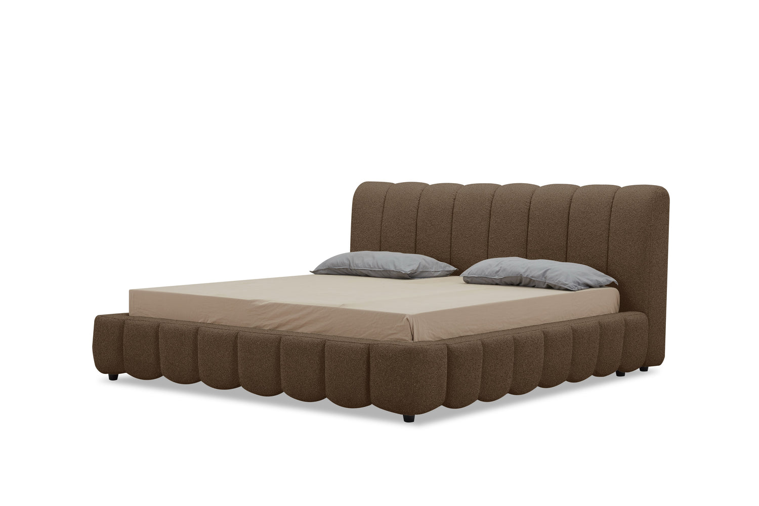 Eastern King Harris - Modern Brown Fabric Bed - View Image 1
