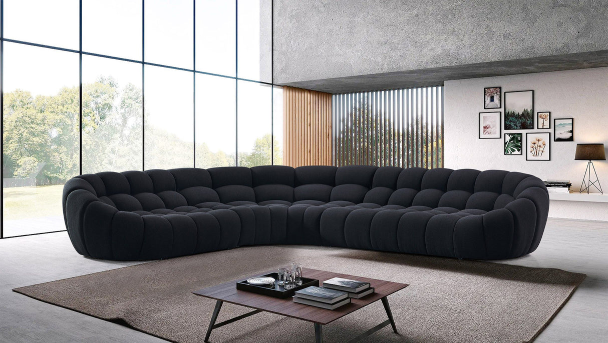 Yolonda Black Fabric Curved Sectional Sofa – VIG Furniture