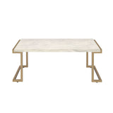 Boice II Coffee Table 82870 Faux Marble Top & Champagne Finish | Acme - 82870 - Home Elegance USA - 2