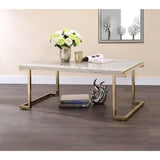 Boice II Coffee Table 82870 Faux Marble Top & Champagne Finish | Acme - 82870 - Home Elegance USA - 4