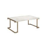 Acme - Boice II Coffee Table 82870 Faux Marble Top & Champagne Finish