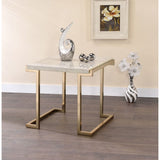 Boice II End Table 82872 Faux Marble Top & Champagne Finish | Acme - 82872 - Home Elegance USA - 4