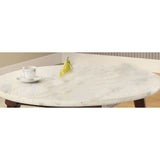 Acme - Gasha Coffee Table 82890 White Marble Top & Walnut Finish