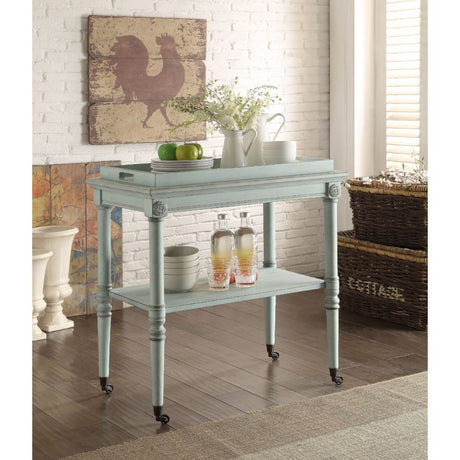 Acme - Frisco Serving Cart 82907 Antique Green Finish