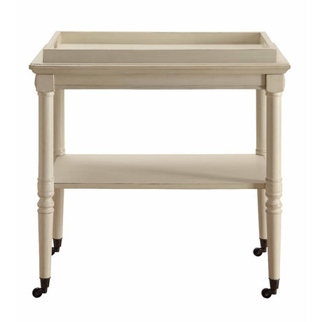 Acme - Frisco Serving Cart 82908 Antique White Finish