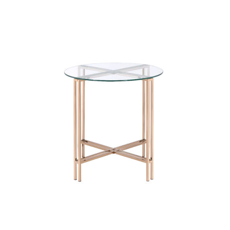 Acme - Veises End Table 82997 Champagne Finish