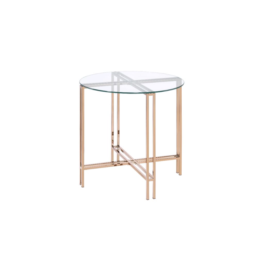 Acme - Veises End Table 82997 Champagne Finish