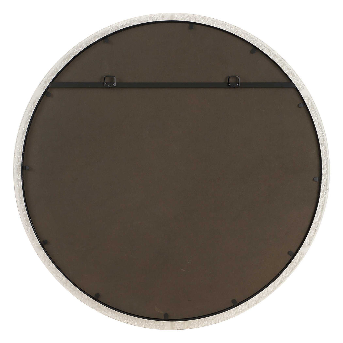 Crystalline Round Mirror - White by Uttermost - View 6