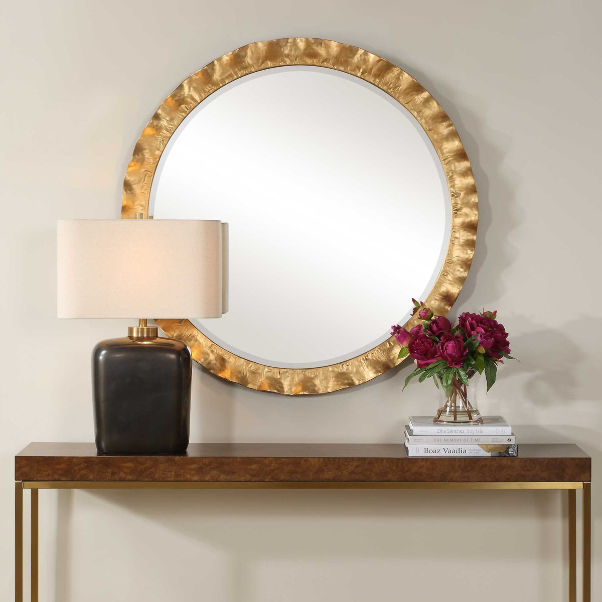 Haya Round Mirror - Gold by Uttermost - View 2