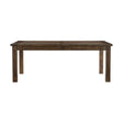 Classic Transitional Design Dining Table 1pc Solid Rubber Wood Dining Furniture Burnished Brown Finish