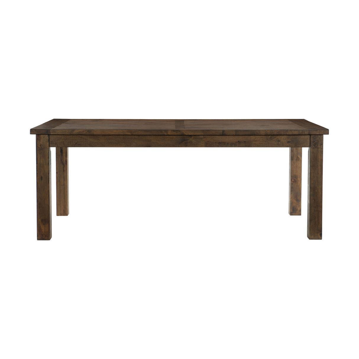 Classic Transitional Design Dining Table 1pc Solid Rubber Wood Dining Furniture Burnished Brown Finish