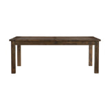 Classic Transitional Design Dining Table 1pc Solid Rubber Wood Dining Furniture Burnished Brown Finish